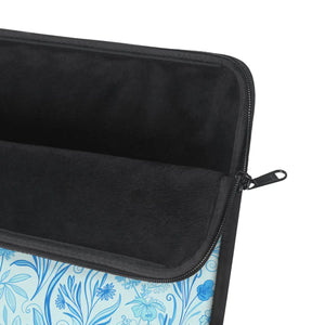 Artistic Floral Laptop Sleeve Blue Watercolor Botanicals - Dipaliz - Bags