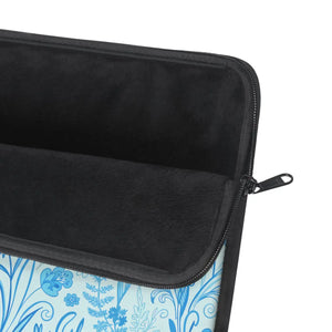 Artistic Floral Laptop Sleeve Blue Watercolor Botanicals - Dipaliz - Bags