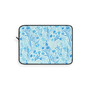 Artistic Floral Laptop Sleeve Blue Watercolor Botanicals - Dipaliz - Bags