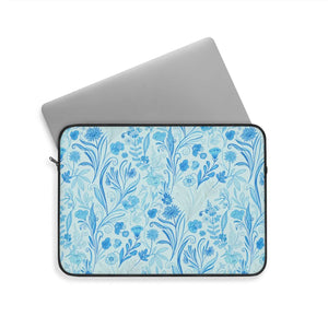 Artistic Floral Laptop Sleeve Blue Watercolor Botanicals - Dipaliz - Bags