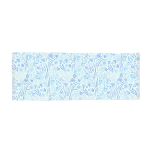 Blue Floral Lightweight Scarf, Soft Spring Print Accessory - Scarves & Shawls