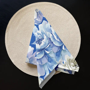 Cloth Napkin Set Blue Floral Soft Dining Style Dipaliz - Napkins