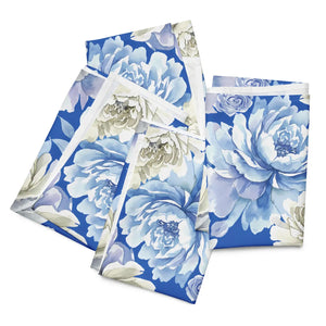 Blue Floral Cloth Napkin Set - Soft Dining Elegance - Dipaliz - Napkins