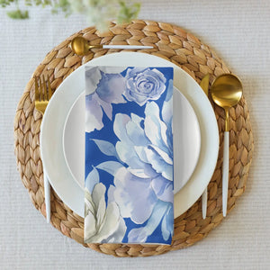Blue Floral Cloth Napkin Set - Soft Dining Elegance - Dipaliz - Napkins