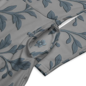 Blue Floral Vines Long Sleeve Midi Dress - Dipaliz - Dresses