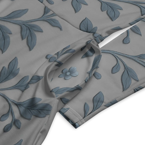 Blue Floral Vines Long Sleeve Midi Dress - Dipaliz - Dresses - Xs