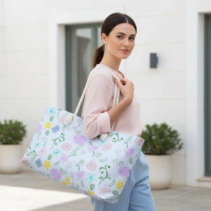 DipaliZ blue floral weekender bag in 100% spun polyester