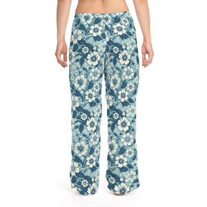 Soft Blue Floral Pajama Pants - Lightweight Loungewear - Dipaliz - Pajamas - Xs
