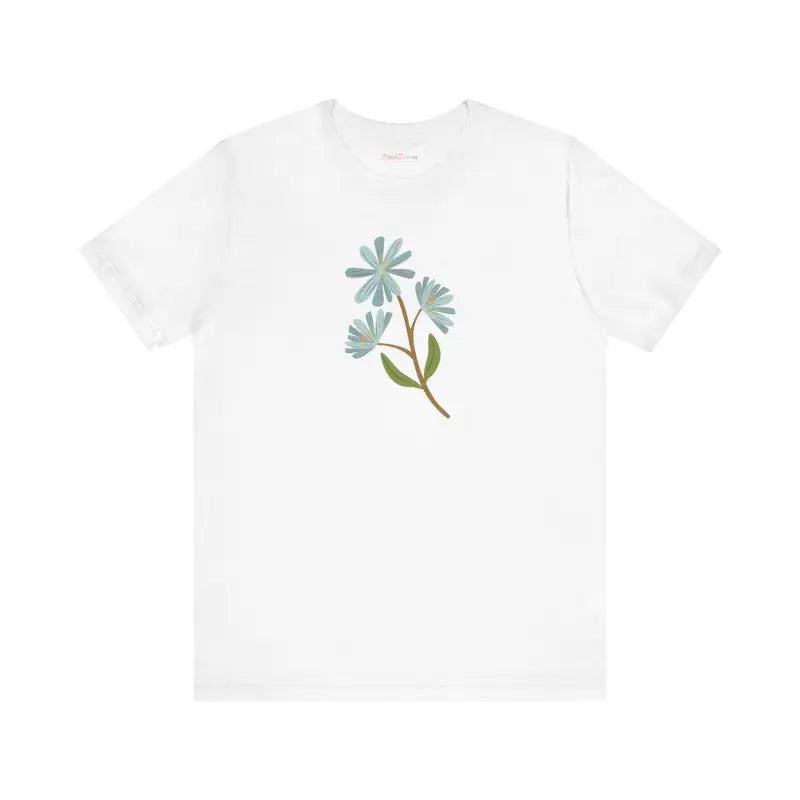 Blue Flower Jersey Short Sleeve Tee - Blossom in Style! - T-shirt