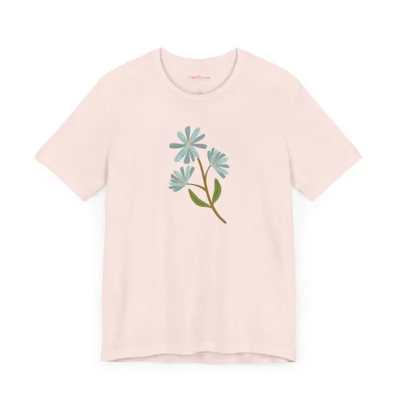 Blue Flower Jersey Short Sleeve Tee - Blossom in Style! - T-shirt