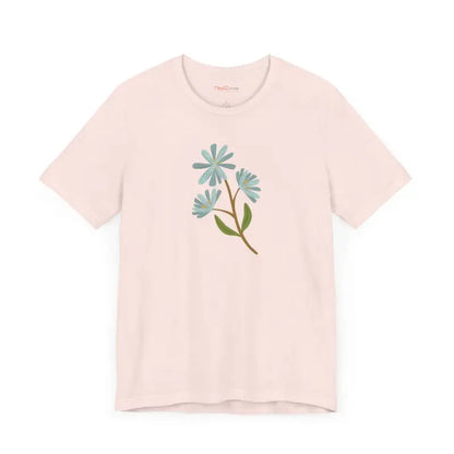 Blue Flower Jersey Short Sleeve Tee - Blossom in Style! - T-shirt