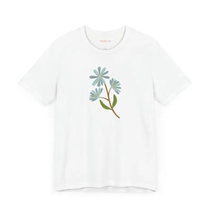 Blue Flower Jersey Short Sleeve Tee - Blossom in Style! - T-shirt