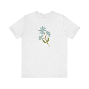 Blue Flower Jersey Short Sleeve Tee - Comfort Style - Dipaliz - T-shirts