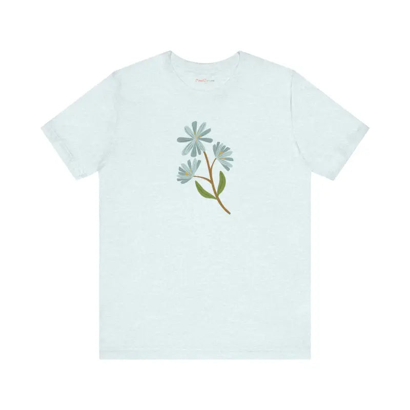 Blue Flower Jersey Short Sleeve Tee - Blossom in Style! - T-shirt