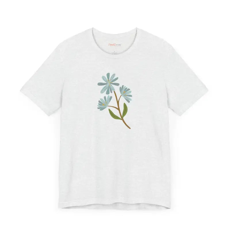 Blue Flower Jersey Short Sleeve Tee - Blossom in Style! - T-shirt