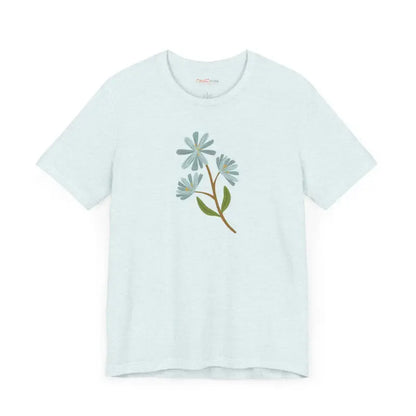 Blue Flower Jersey Short Sleeve Tee - Blossom in Style! - T-shirt