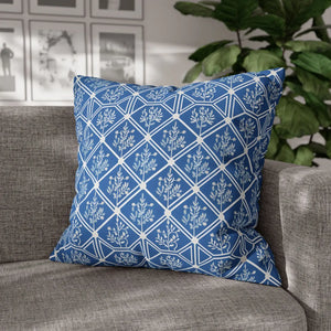 Blue Geometric Floral – 18x18 Square Cover - Dipaliz - Chair & Sofa Cushion Covers