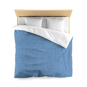 Blue Geometric Microfiber Duvet Cover – Sensitive Skin - Dipaliz - Covers