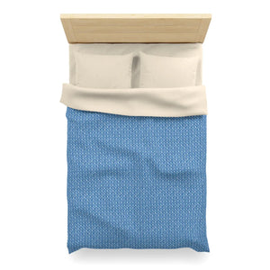 Blue Geometric Microfiber Duvet Cover – Sensitive Skin - Dipaliz - Covers