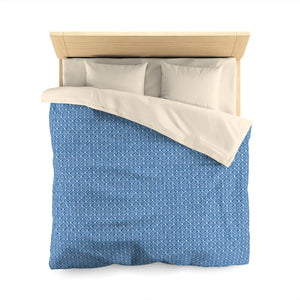Blue Geometric Microfiber Duvet Cover – Sensitive Skin - Dipaliz - Covers