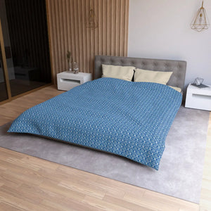 Blue Geometric Microfiber Duvet Cover – Sensitive Skin - Dipaliz - Covers