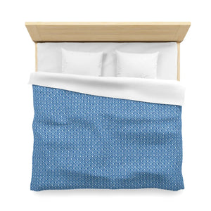 Blue Geometric Microfiber Duvet Cover – Sensitive Skin - Dipaliz - Covers