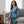 Blue Geometric Pattern Midi Dress – Flattering Cut - Dipaliz - Dresses - Xs