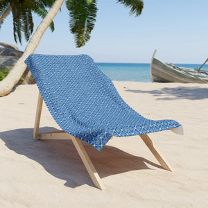 Blue Geometric Beach Towel – Printed Polyester - Dipaliz - Towels