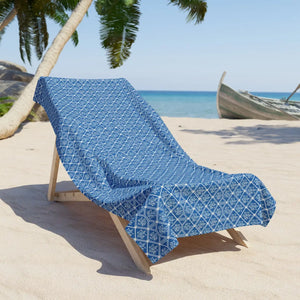 Blue Geometric Beach Towel – Printed Polyester - Dipaliz - Towels