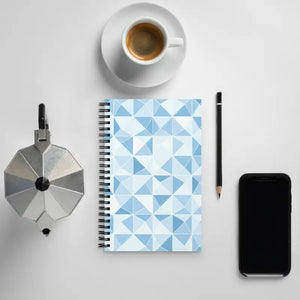 Blue Geometric Pattern Spiral Notebook Motivation Booster Dipaliz - Journals