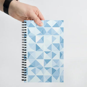 Blue Geometric Pattern Spiral Notebook Motivation Booster Dipaliz - Journals