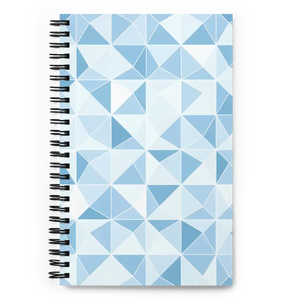 Blue Geometric Pattern Spiral Notebook Motivation Booster Dipaliz - Journals