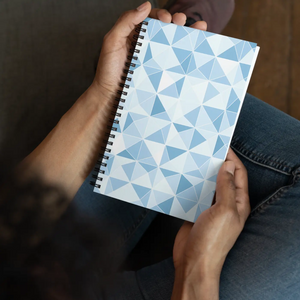 Blue Geometric Pattern Spiral Notebook Daily Motivation Dipaliz - Journals