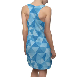 Blue Geometric Racerback Dress - Summer Style Cool Comfort - Dipaliz - Dresses