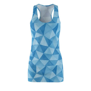 Blue Geometric Racerback Dress - Summer Style Cool Comfort - Dipaliz - Dresses