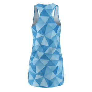 Blue Geometric Racerback Dress - Summer Style Cool Comfort - Dipaliz - Dresses