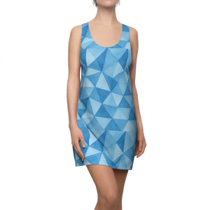 Blue Geometric Racerback Dress - Summer Style Cool Comfort - Dipaliz - Xs - Dresses