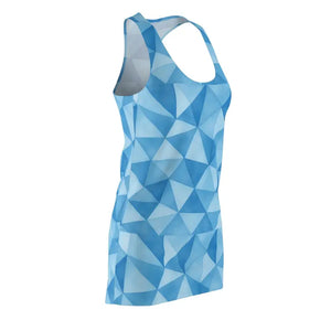 Blue Geometric Racerback Dress - Summer Style Cool Comfort - Dipaliz - Dresses
