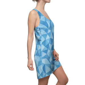 Blue Geometric Racerback Dress - Summer Style Cool Comfort - Dipaliz - Dresses
