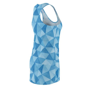 Blue Geometric Racerback Dress - Summer Style Cool Comfort - Dipaliz - Dresses