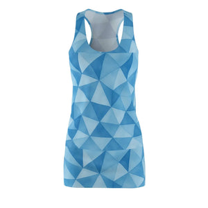 Blue Geometric Racerback – Organic Summer Style - Dipaliz - Dresses - Xs