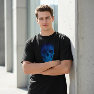 Blue Geometric Skull T-shirt - T-shirts