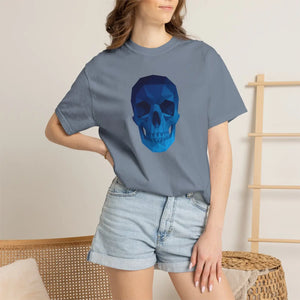 Blue Geometric Skull T-shirt - T-shirts