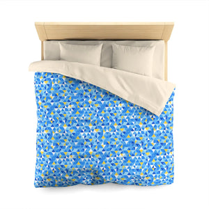 Blue Geometric Triangle Microfiber Duvet Cover - Dipaliz - Covers