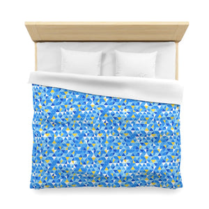 Blue Geometric Triangle Microfiber Duvet Cover - Dipaliz - Covers