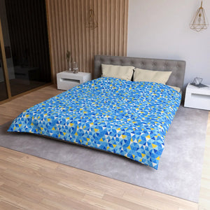 Blue Geometric Triangle Microfiber Duvet Cover - Dipaliz - Covers