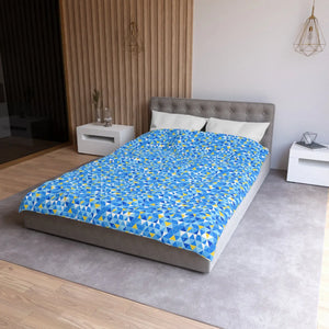 Blue Geometric Triangle Microfiber Duvet Cover - Dipaliz - Covers