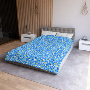 Blue Geometric Triangle Microfiber Duvet Cover - Dipaliz - Covers