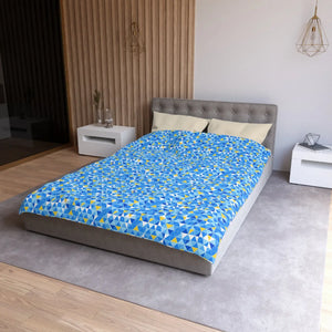Blue Geometric Triangle Microfiber Duvet Cover - Dipaliz - Covers