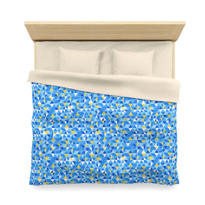 Blue Geometric Triangle Microfiber Duvet Cover - Dipaliz - Covers